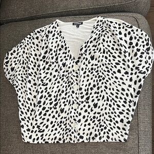 Express Black and White Button-Down Shirt